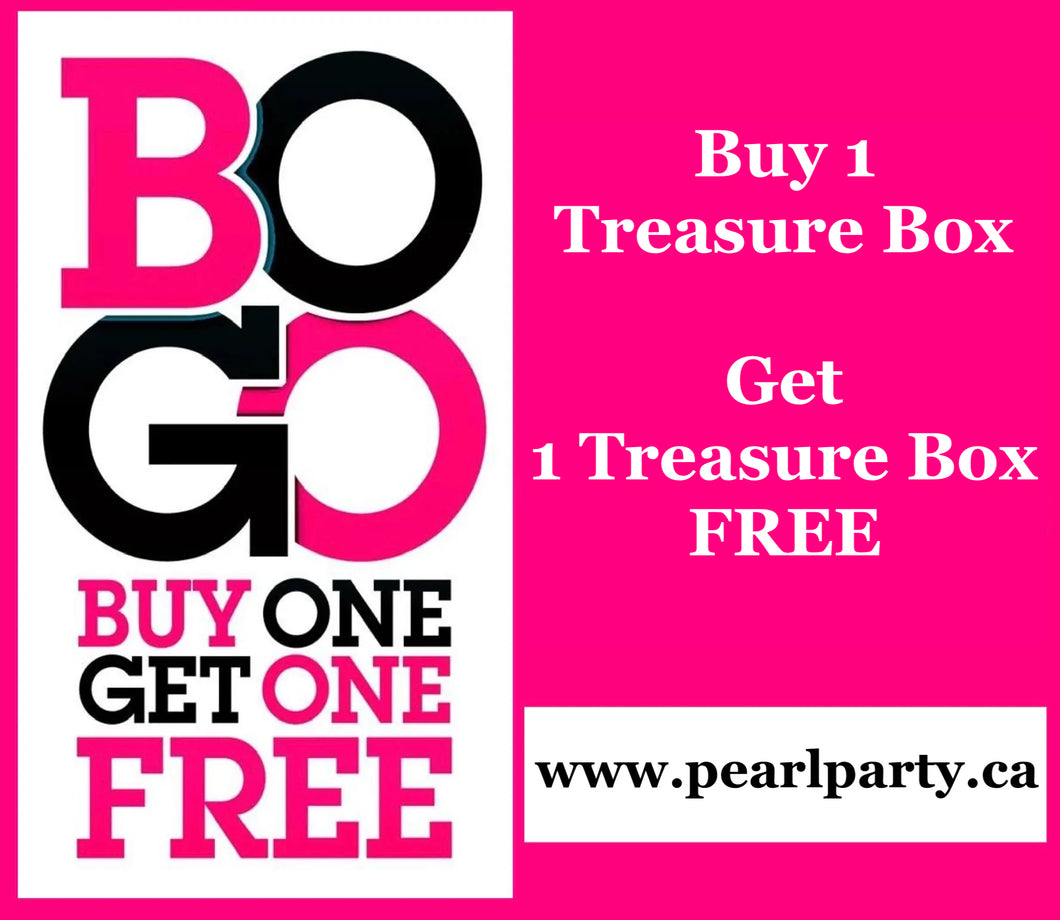 BOGO: ( Buy 1 Treasure Box, Get 1 Treasure Box FREE)